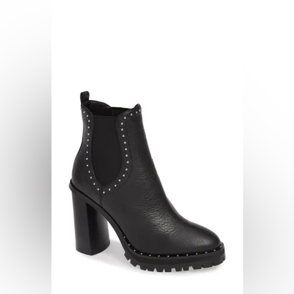 Rebecca Minkoff Black Heeled Boots with Studded Detailing